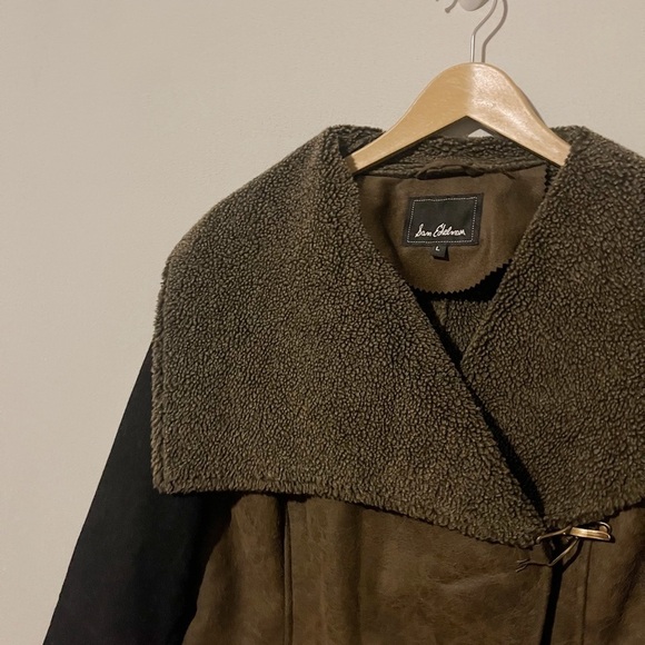 Sam Edelman Metal Clasp Closure Brown Suede-Like Fur Lined Coat Jacket - Picture 3 of 7